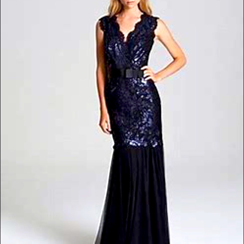 Tadashi Shoji Formal sequin and tulle gown